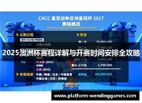 2025澳洲杯赛程详解与开赛时间安排全攻略